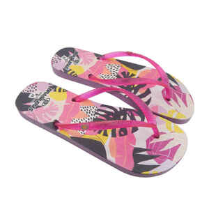 Strand-Flip-Flops für Frauen in fuchsia mit Gummisohle