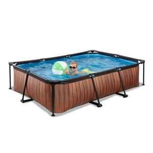 EXIT Wood Pool 300x200x65cm mit Filterpumpe - Braun