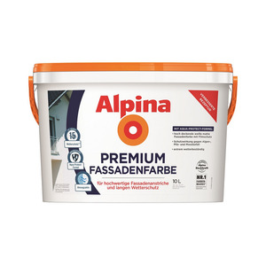 Alpina Premium Fassadenfarbe, weiß, 10 l