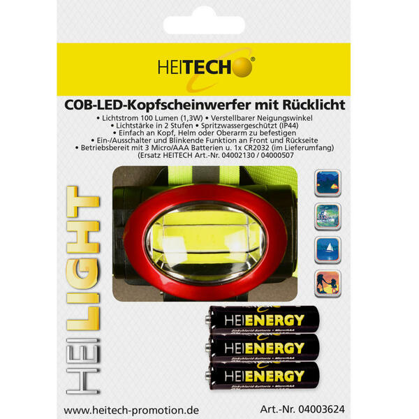 Bild 1 von Heitech Promotion LED-Kopfscheinwerfer 04003624 schwarz