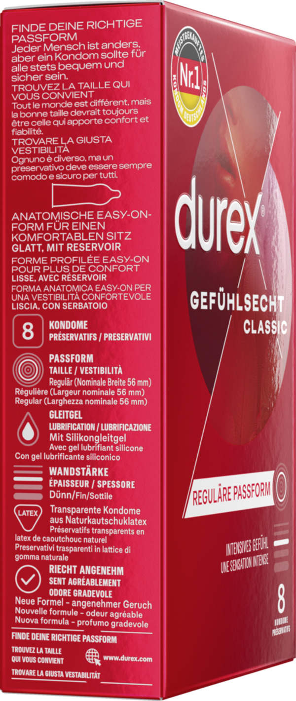 Bild 2 von Durex Durex Gefühlsecht Classic Kondome 8er Packung