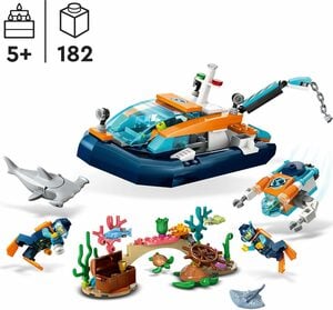 LEGO® Konstruktionsspielsteine Meeresforscher-Boot (60377), LEGO® City, (182 St), Made in Europe