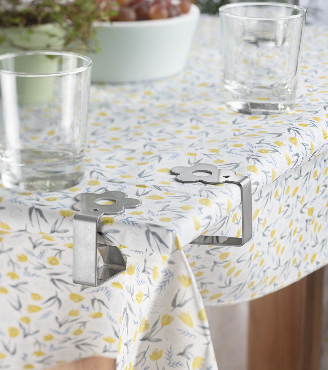 Bild 2 von IDEENWELT 4er Set Tischtuchhalter Blumen