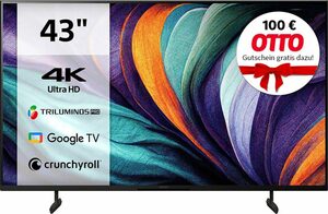 Sony KD-43X80L LED-Fernseher (108 cm/43 Zoll, 4K Ultra HD, Google TV, Smart-TV, HDR, X1-Prozessor, Sprachsuche,BRAVIACore, Triluminos Pro, Gaming-Menü)