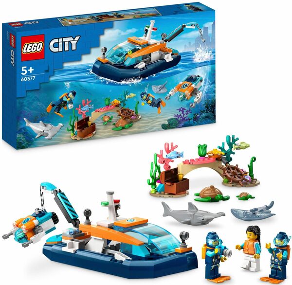 Bild 1 von LEGO® Konstruktionsspielsteine Meeresforscher-Boot (60377), LEGO® City, (182 St), Made in Europe