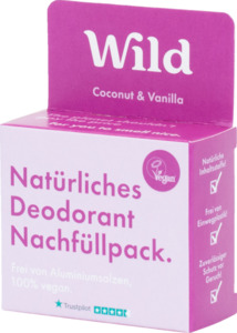 Wild Natürliches Deo - Nachfüllpackung - Coconut & Vanilla