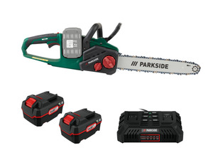 PARKSIDE® 40 V Akku-Kettensäge »PKSA 40-Li A2«, Set mit 2 Akkus und Doppelladegerät