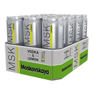 Moskovskaya MSK Vodka & Lemon 10,0 % vol 0,33 Liter Dose, 12er Pack
