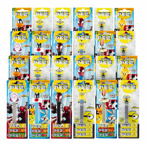 PEZ Spender 1+3 Lizenz-Mix 56 g, verschiedene Sorten, 24er Pack