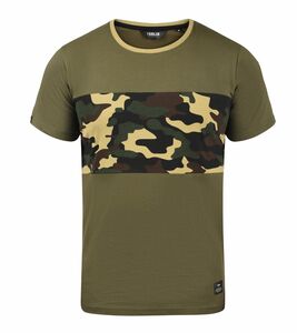 !SOLID SDCallux Herren City-Shirt modisches Strand-Shirt mit Camouflage-Druck 21300024 793784 Olivgrün