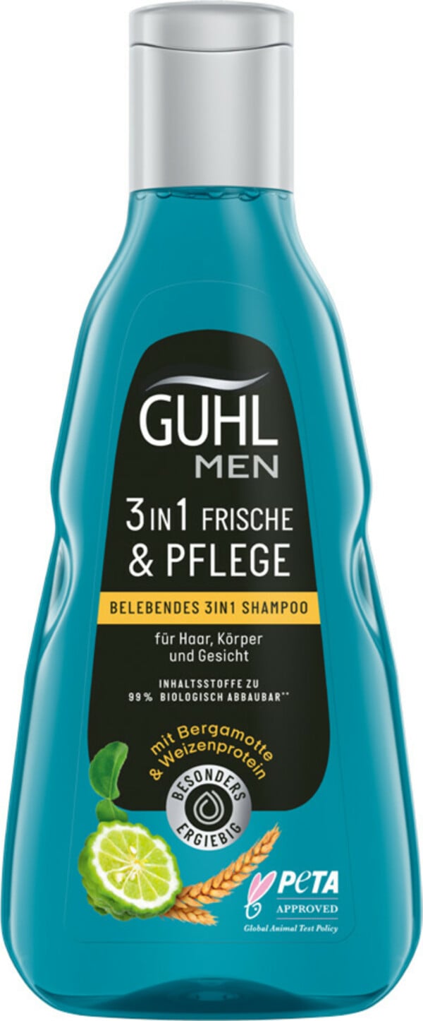 Bild 1 von Guhl MEN 3in1 Shampoo Frische & Pflege für Haar, Körper & Gesicht 250ML