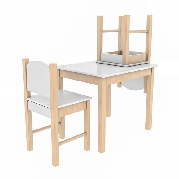 Bild 1 von Coemo 3tlg. Kindersitzgruppe Stefano Weiß 1 Tisch 2 Stühle