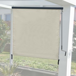 Vertikalmarkise MCW-F42, Senkrechtmarkise Sichtschutz Außenrollo Rollo, UV-Schutz 50 Stoff ~ 250x180cm, creme-beige