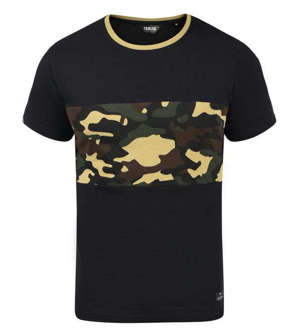 Bild 1 von !SOLID SDCallux Herren T-Shirt lässiges Freizeitshirt mit Camouflage-Print 21300024 7990004 Schwarz