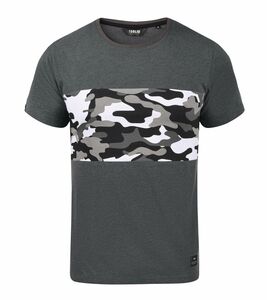 !SOLID SDCallux Herren Camouflage-Shirt trendiges Urlaubs-Shirt 21300024 798288 Dunkelgrau