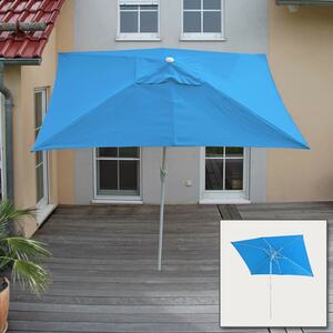 Sonnenschirm Castellammare, Gartenschirm, 2x3m rechteckig neigbar, Polyester/Alu 4,5kg UV-Schutz 50+ ~ blau