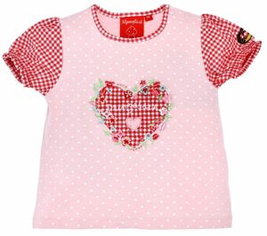 BONDI T-Shirt Kurzarm Blusenshirt "Prinzessin" für Baby Mädchen 86425, Rosa Rot - Kleinkind Oberteil mit Herzen Strass