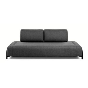 Kave Home Sofa 3-Sitzer COMPO dunkelgrau - Ohne Armlehnen und Tablett - Rückenpolster abnehmbar - Schaumstoff - Acrylfasern - gepolstert - Graphit
