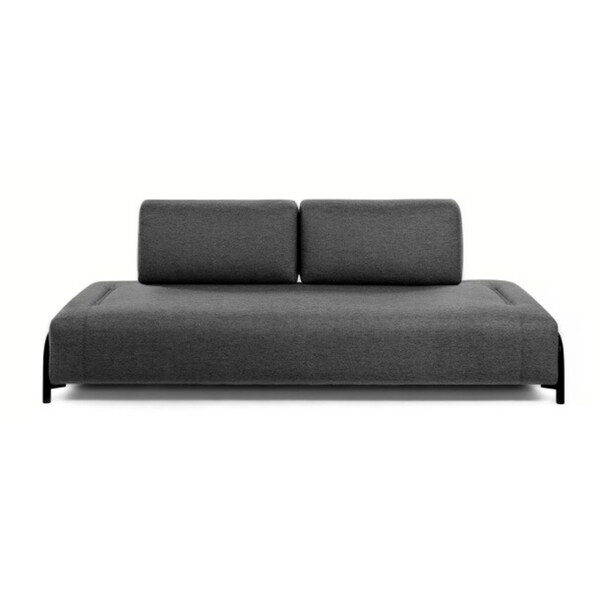 Bild 1 von Kave Home Sofa 3-Sitzer COMPO dunkelgrau - Ohne Armlehnen und Tablett - Rückenpolster abnehmbar - Schaumstoff - Acrylfasern - gepolstert - Graphit