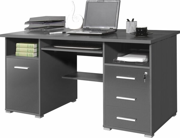 Bild 1 von GERMANIA Schreibtisch »0484«, mit Tastaturauszug und abschließbarem Schubkasten