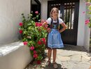 Bild 4 von Ramona Lippert Dirndl Kinderdirndl Sophia Mädchen Trachtenkleid braun blau mit Bluse (3-teilig)