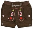 Bild 1 von BONDI Shorts Baby Mädchen Trachten Hose "Prinzessin" 86443, Braun - Kinderhose Blumenstickerei Herzknöpfe