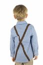 Bild 2 von OS-Trachten Trachtenhemd Velmowo Langarm Jungen Hemd Schlupfform mit aufgenähten Hosenträgern