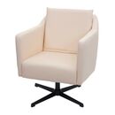 Bild 1 von Lounge-Sessel MCW-H93b, Sessel Cocktailsessel Relaxsessel mit Fußkreuz, drehbar ~ Kunstleder creme-beige