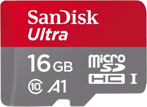 Sandisk microSDHC Ultra (16GB) + Adapter Speicherkarte