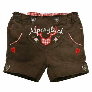 BONDI Shorts Mädchen Shorts Hose "Alpenglück" 86277 - Braun Rot, Baby Kindermode Kurze Hose
