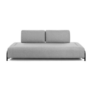 Kave Home Sofa 3-Sitzer COMPO hellgrau - Ohne Armlehnen und Tablett - Rückenpolster abnehmbar - Schaumstoff - Acrylfasern - gepolstert