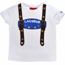 Bild 1 von BONDI T-Shirt Baby Jungen Hosenträger Trachten Shirt "Lausbub" 91325, Kurzarm Weiß Blau