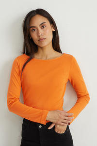 C&A Basic-Langarmshirt, Orange, Größe: XL