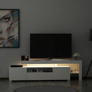 TV Lowboard Weiß mit LED Beleuchtung 9048