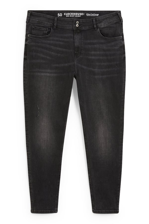 Bild 1 von C&A CLOCKHOUSE-Skinny Jeans-Mid Waist-LYCRA®, Grau, Größe: 56