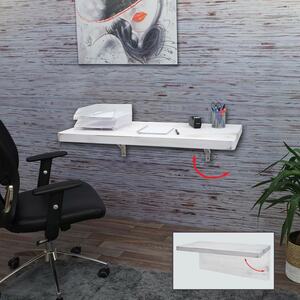 Wandtisch MCW-H48, Wandklapptisch Wandregal Tisch, klappbar Massiv-Holz ~ 100x50cm shabby weiß