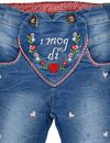 Bild 3 von BONDI Bequeme Jeans Baby Mädchen Trachten Hose "I mog di" 86565 - Blau, Jogg Denim Elastisch mit Herzen