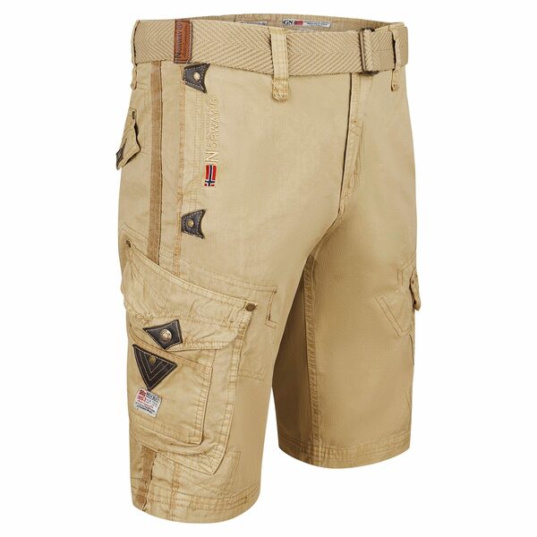 Bild 1 von Geographical Norway Cargoshorts Herren kurze Hose BRPEANUT Beige (Packung, 1-tlg) Mit Gürtel