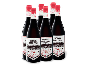 6 x 0,75-l-Flasche BBQ & Malbec Bordeaux AOP trocken, Rotwein