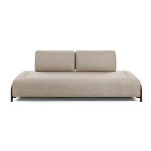Kave Home Sofa 3-Sitzer COMPO beige - Ohne Armlehnen und Tablett - Rückenpolster abnehmbar - Schaumstoff - Acrylfasern - gepolstert
