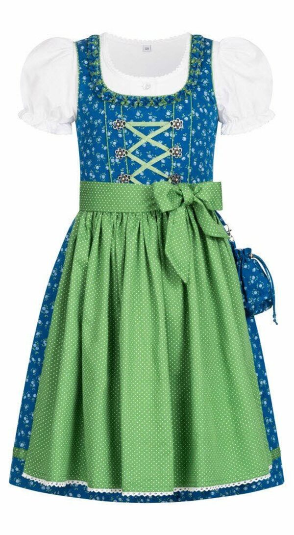 Bild 1 von Nübler Dirndl Kinderdirndl 3-teilig Dorle in Blau vom Nübler