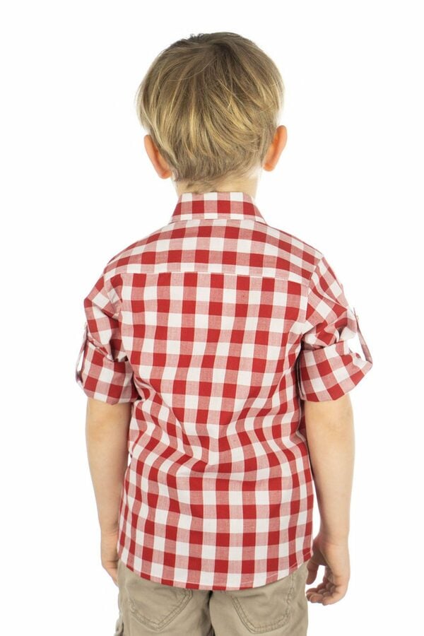 Bild 1 von OS-Trachten Trachtenhemd Brumtu Langarm Jungen Hemd mit Hirsch-Stickerei auf der Brusttasche
