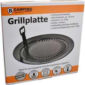 Camping Grillplatte Universal Ø30,5cm Grillaufsatz Campingkocher Grillrost Grill