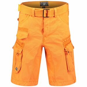 Geographical Norway Cargoshorts Herren kurze Hose Brpanoramique Orange (Packung, 1-tlg) Mit Gürtel