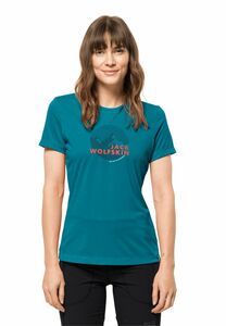 Jack Wolfskin Hiking S/S Graphic T-Shirt Women Damen T-shirt M freshwater blue freshwater blue
