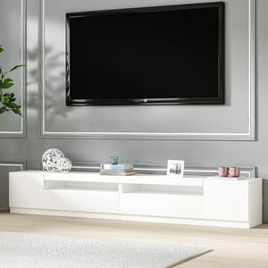 TV Lowboard Weiß mit LED Beleuchtung 9178