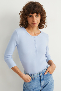 C&A Basic-Langarmshirt, Blau, Größe: XL