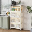 Bild 1 von COVAODQ Küchenregal mit 5 Etagen aus Edelstahl,Bäckerregal, Küchenschrank,Standregal Küchen Organizer für Wein,Geschirr,Töpfe mit sichtbare Abdecktür
