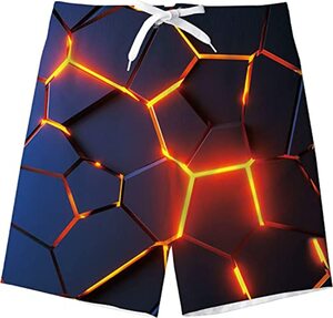 kids4ever Badehose Jungen Lustig 3D Druck Schnelltrocknend Badeshorts Kinder Sommer Strand Boardshorts Schwimmhose 6-14 Jahre