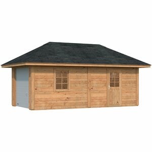 Palmako Holz-Gartenhaus/Gerätehaus Bianca 16,6 m² Set 12 Braun Tauchgrundiert